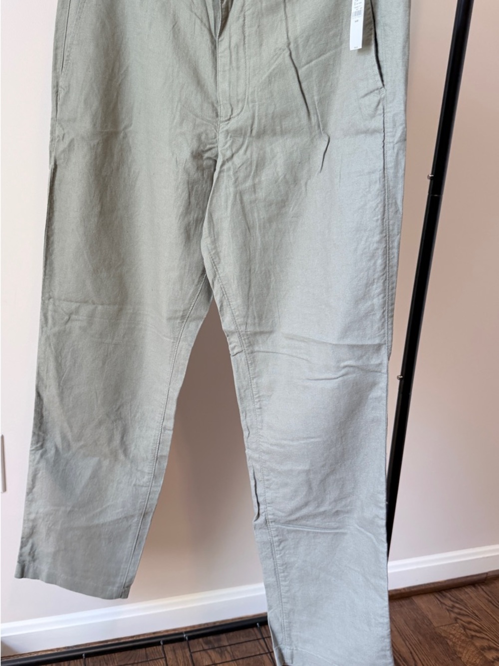 Gap straight Classic Olive Green linen cotton blend Pants 34/30 NWT